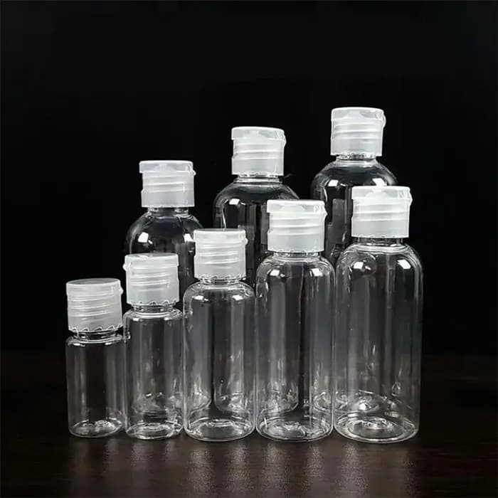 Bouteilles en plastique transparentes vides pour voyage
