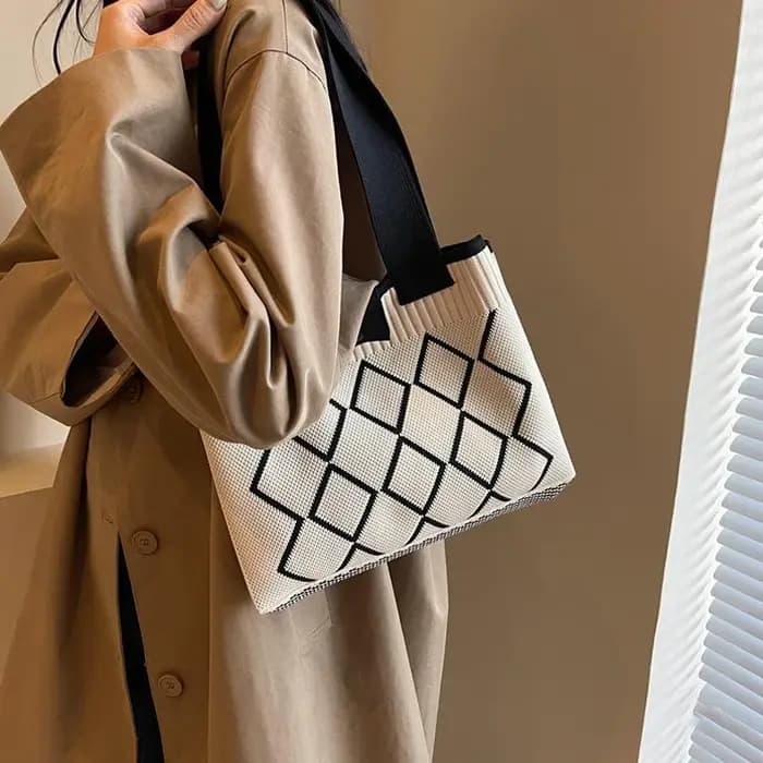 Nouveau Sac à Bandoulière Tendance Grande Capacité pour Femmes – Sacs à Main Polyvalents en Tricot et Crochet