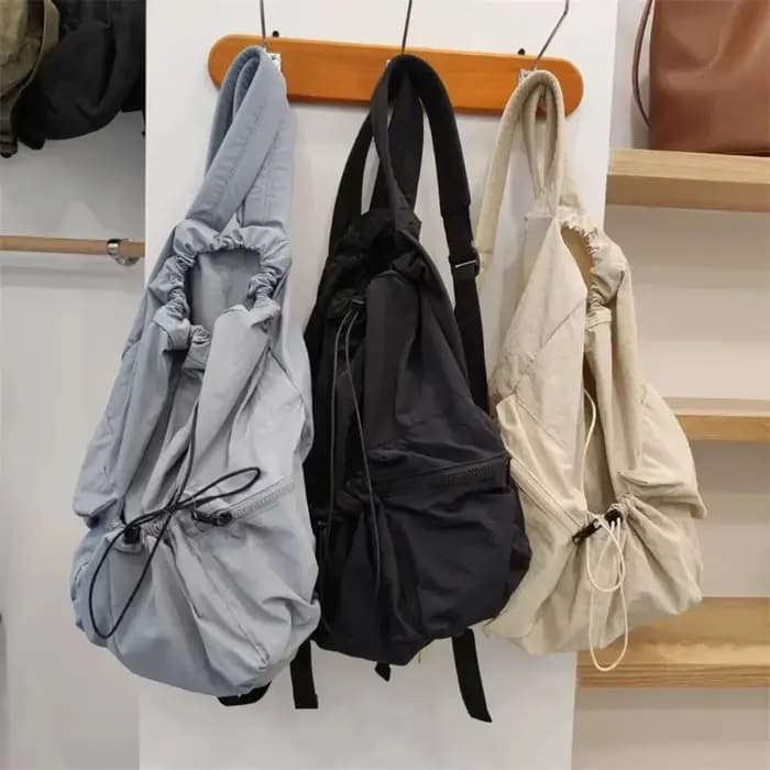 Mode froncé cordon sacs à dos pour femmes décontracté en Nylon dame Sac à dos léger étudiants Sac grande capacité Sac de voyage 2026
