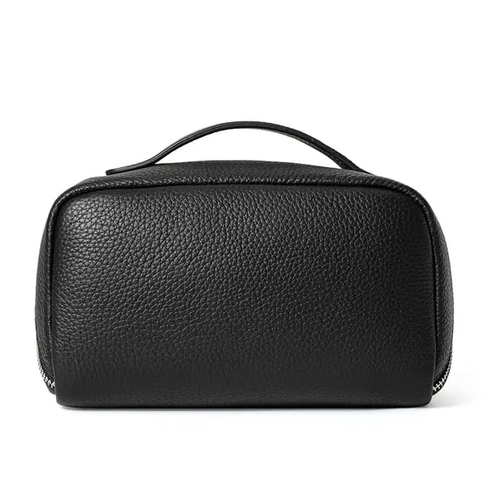 Aidrani - Nouvelle Trousse de Toilette en Cuir Véritable Style Simple pour Femme, Grande Capacité, Portable, Sac de Voyage et de Rangement, Trousse de Toilette à Main