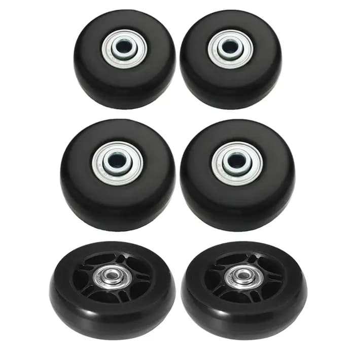 1 paire de roues de remplacement pour valise avec roulements métalliques, axes et vis, kit de réparation de roulettes de valise