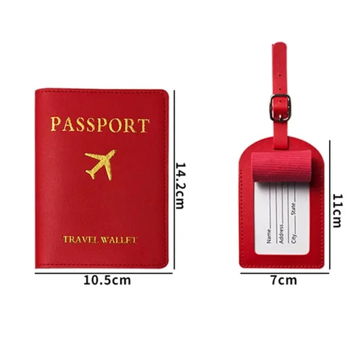Étiquettes de bagage en cuir porte-passeport valise étiquette d'aéroport