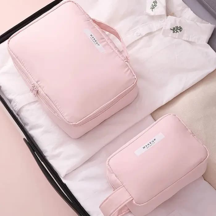 Sac à cosmétiques pochette de voyage pour femmes articles de toilette imperméables organisateur de beauté sac