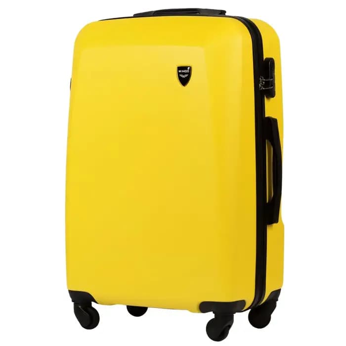 Lot de 4 roulettes WINGS PLOVER jaunes en ABS + (L/M/S/XS) rigides à 4 roues 360° ° Serrure à comb