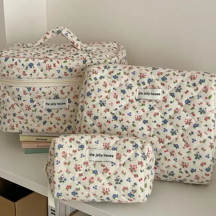 Sac de maquillage Vintage à fleurs pour femmes