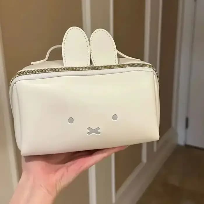 Kawaii Miffy lapin forme mignonne sac de maquillage à main multi-fonctionnel Portable sac de rangement de toilette jouet de noël cadeau pour les filles