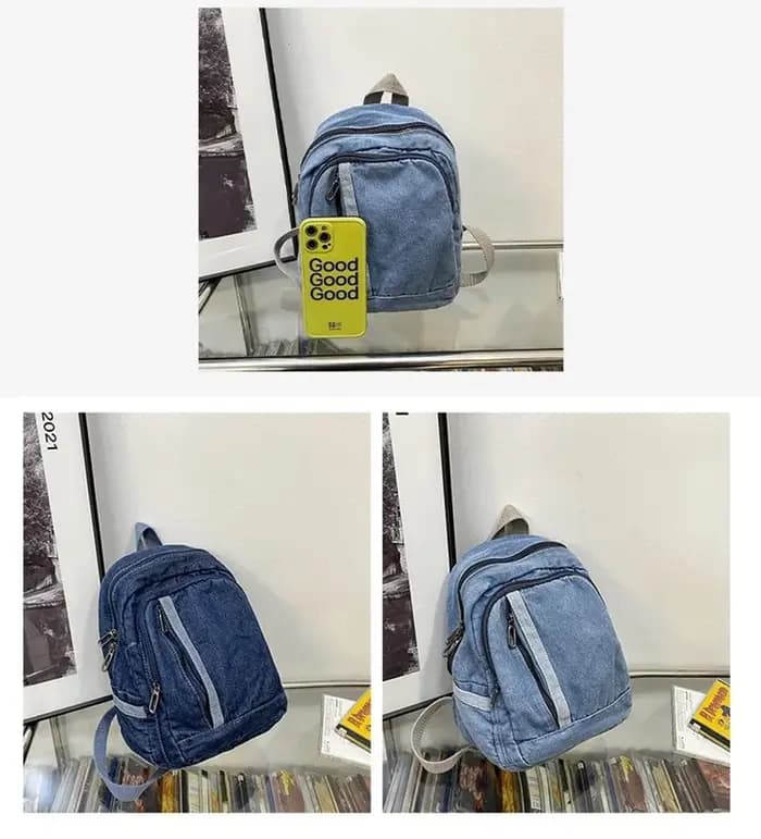 Sac à dos en Denim pour femmes et adolescentes, décontracté, de voyage, d'école, d'université, de Cowboy, bleu, Mochila