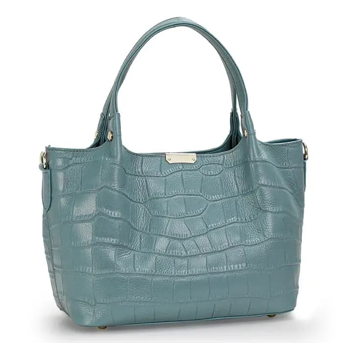 Sac cabas pour femme en cuir véritable motif crocodile