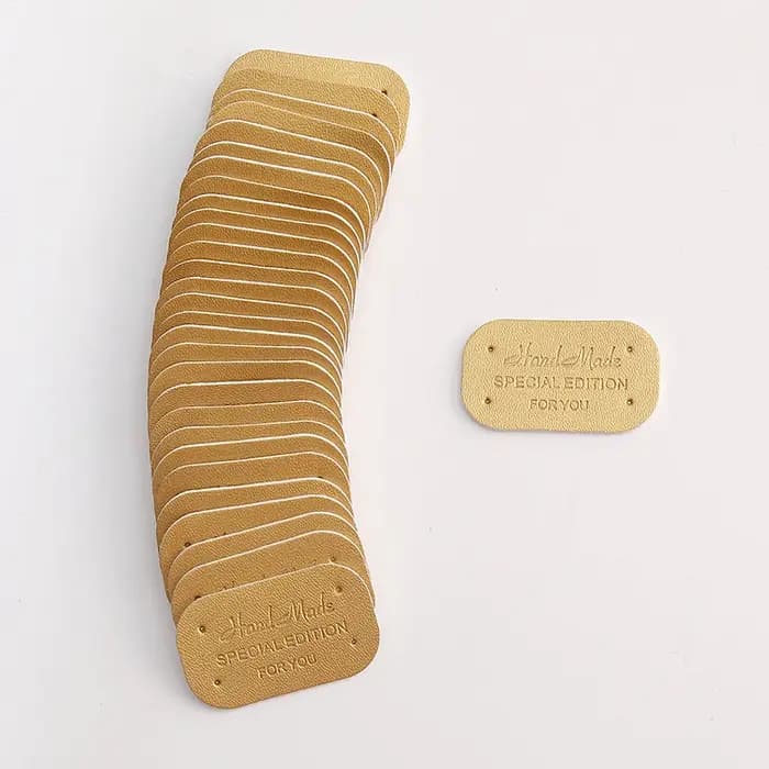 Étiquettes en cuir PU avec lettres faites à la main, artisanat de couture, pour sacs à vêtements fai