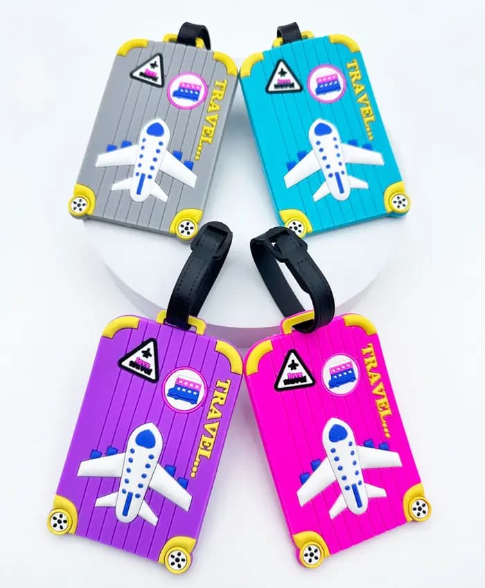 Étiquette de bagage multicolore pour avion créatif