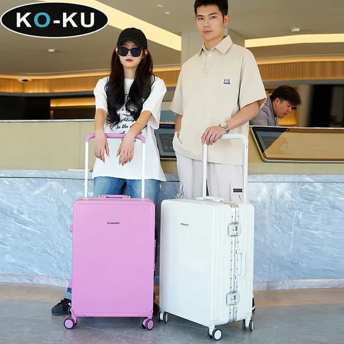KU Ultra léger cadre en aluminium large chariot bagages femme grande capacité valise muet roue universelle mot de passe