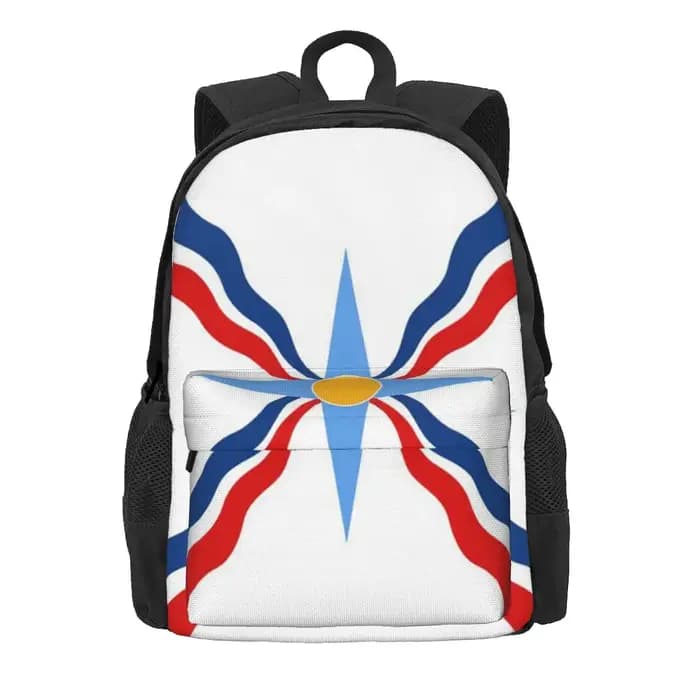 Sac à dos d'école de luxe avec drapeau assyrien Suryoyo pour étudiants, sac de randonnée, sac de voy