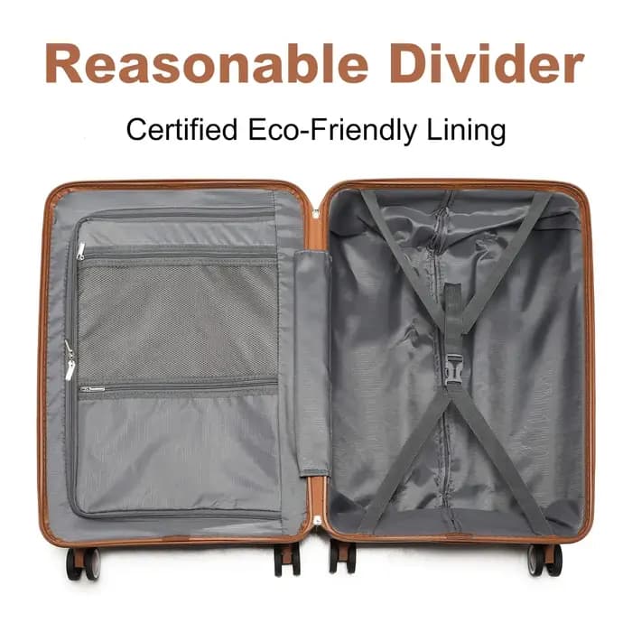 (56/66/76 cm) | Coque rigide British Traveler avec 8 roues tournantes et serrure TSA | 100 % PP