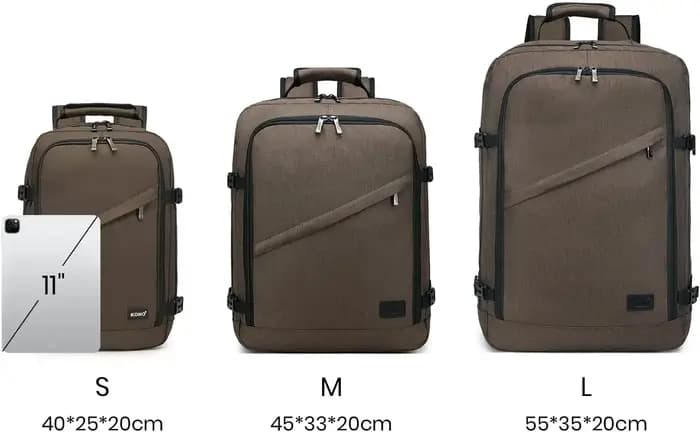 Sac à dos de voyage KONO 38L homologué pour le transport aérien, 55x35x20cm, sac à main multifonctio