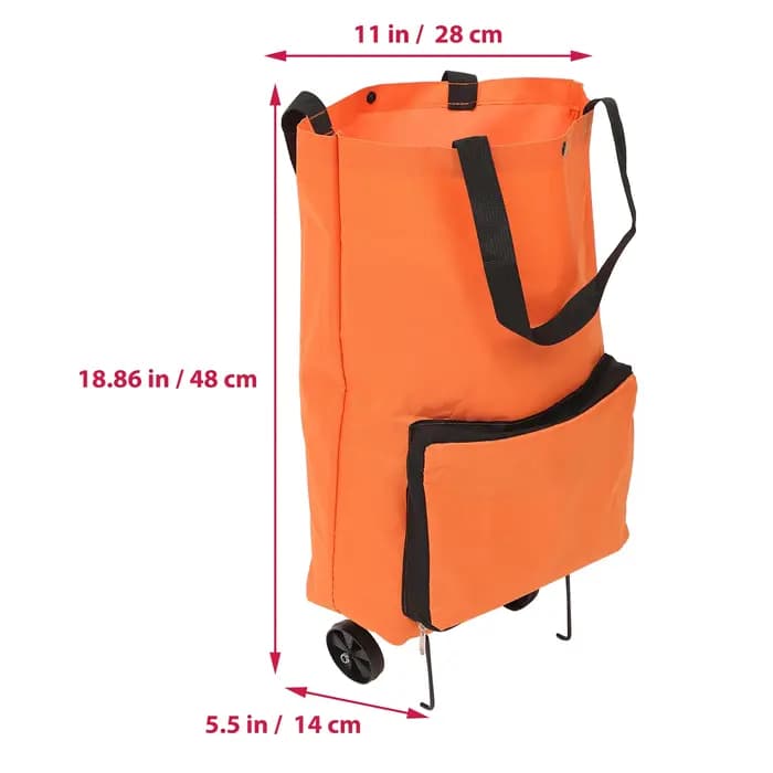 Sac de chariot pliable extra large avec roulettes en plastique robuste pour courses voyage et rangement de linge réutilisable en rouge ou blanc