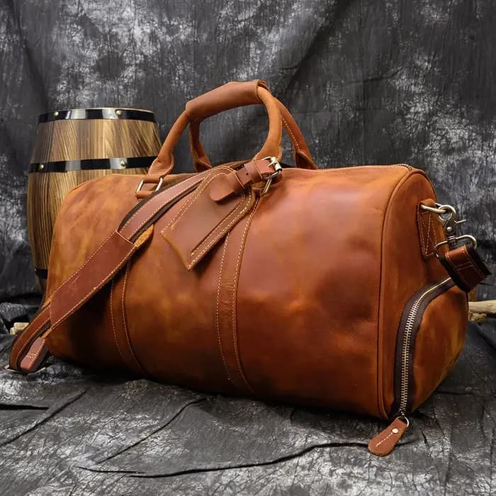 Luufan-Sac de voyage en cuir véritable pour homme