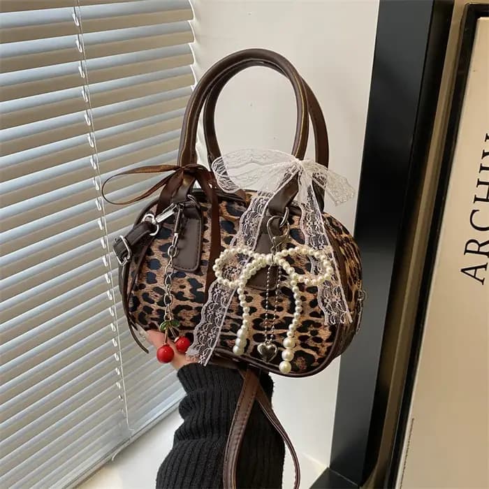 Sacs à bandoulière en PU léopard vintage pour femmes