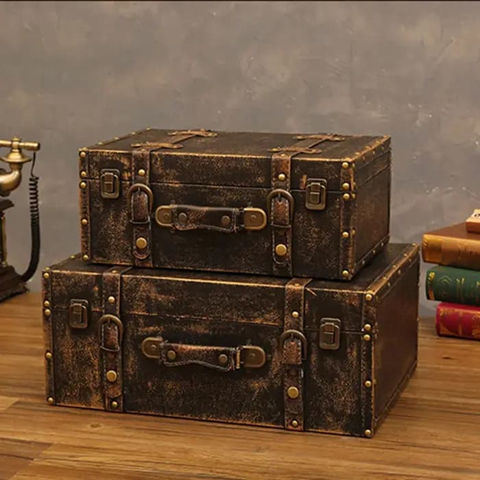 Valise en cuir vintage personnalisée