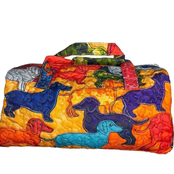 Sac de voyage matelassé imprimé 3D motif cactus floral