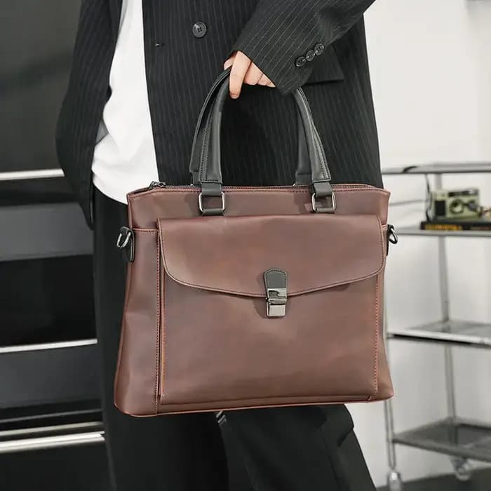 Rétro Crazy Horse PU cuir mallette d'affaires sacs célèbre concepteur Boston fourre-tout marque de luxe sac croisé Bolsas