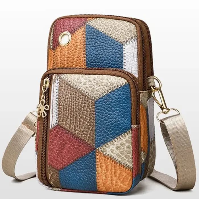 Sac à bandoulière Patchwork à motif de diamant pour femmes, sac à bandoulière décontracté multi-ferm