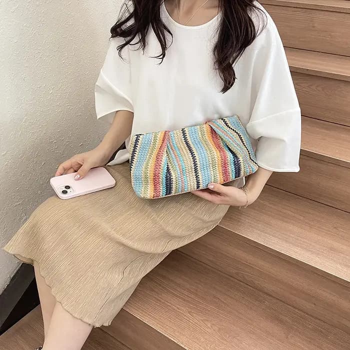 Sac à main en paille tressé à la main pour femme