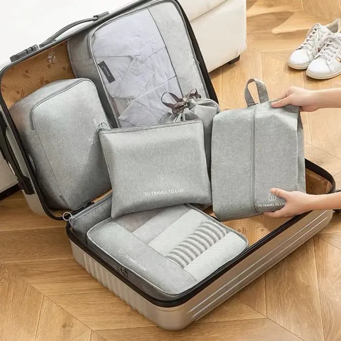 Kit de valise de rangement pour vêtements, ensemble de sac de voyage, sous-vêtements, chaussettes, chaussures, ensembles de bagages, accessoires de voyage, 7 pièces