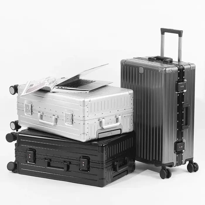 SUSHIMU 100% valise de voyage en alliage d'aluminium-magnésium bagage roulant 20/24/28 pouces chario