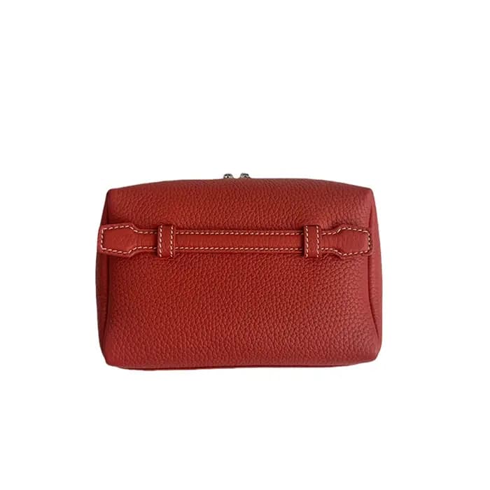 Sac à cosmétiques en cuir véritable pour femmes
