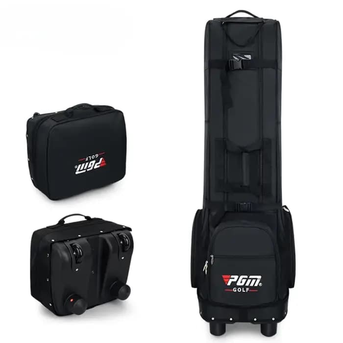 Sac de voyage de golf avec roues, en nylon imperméable durable, noir, 40x44x134CM, logo personnalisé