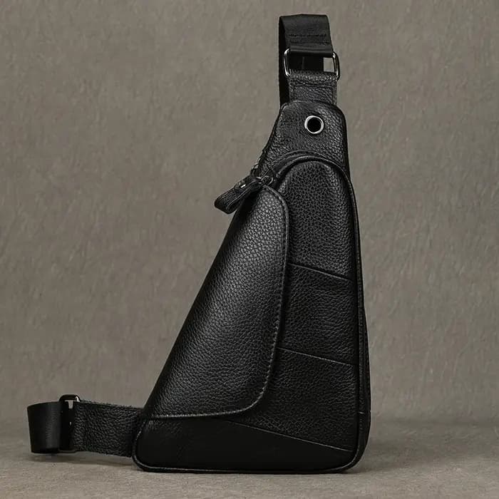 Luufan-Sac de poitrine en cuir véritable pour homme