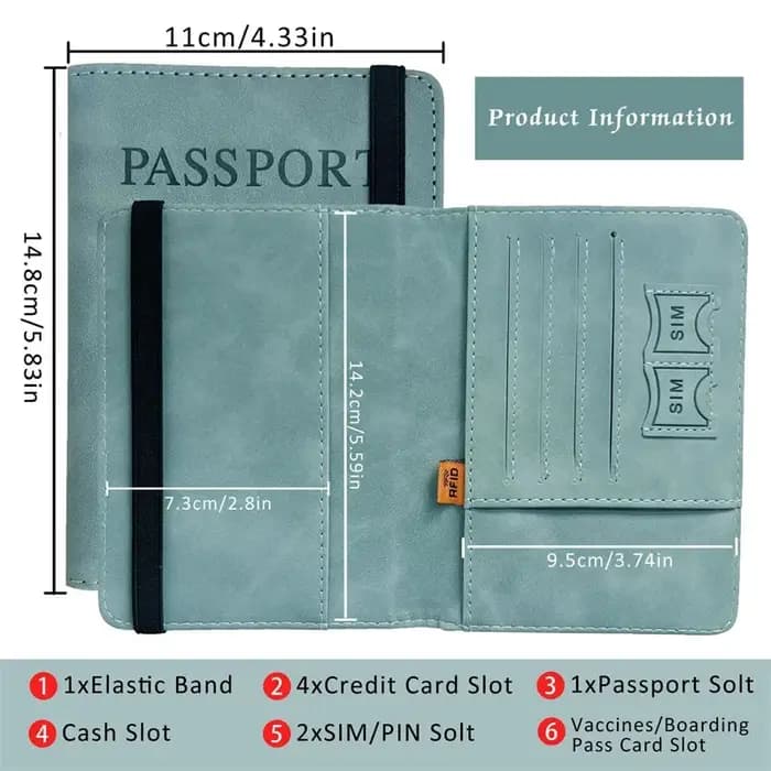 Femmes hommes RFID Vintage passeport d'affaires couvre support multi-fonction ID carte bancaire en cuir PU portefeuille étui accessoires de voyage