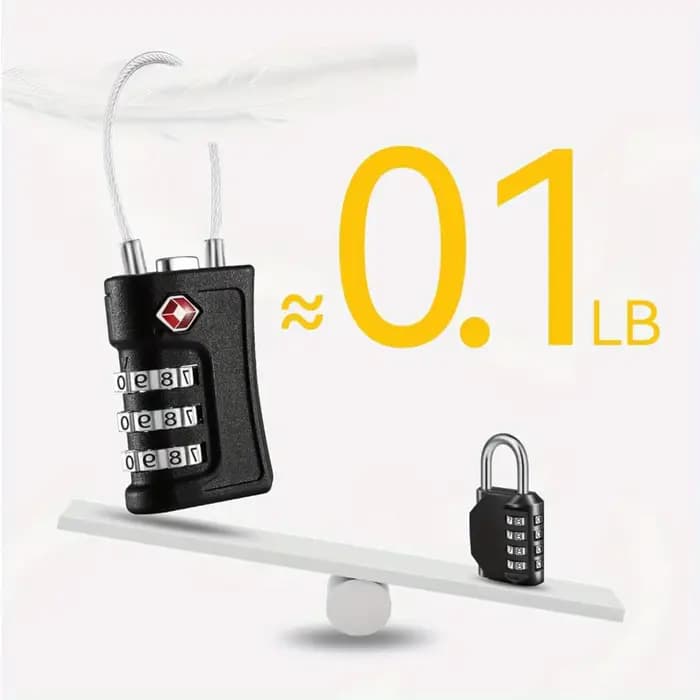 Lot de 4 cadenas à code douanier TSA pour bagages de voyage