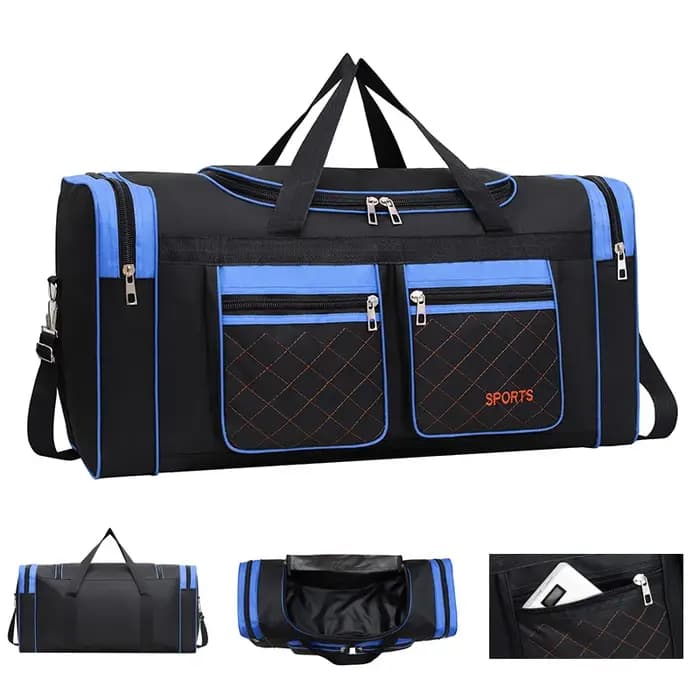 Sac polochon de voyage en nylon pour homme, sac à main de grande capacité, bagage de transport extérieur portable, sac de sport pratique pour le week-end masculin, questionPratique