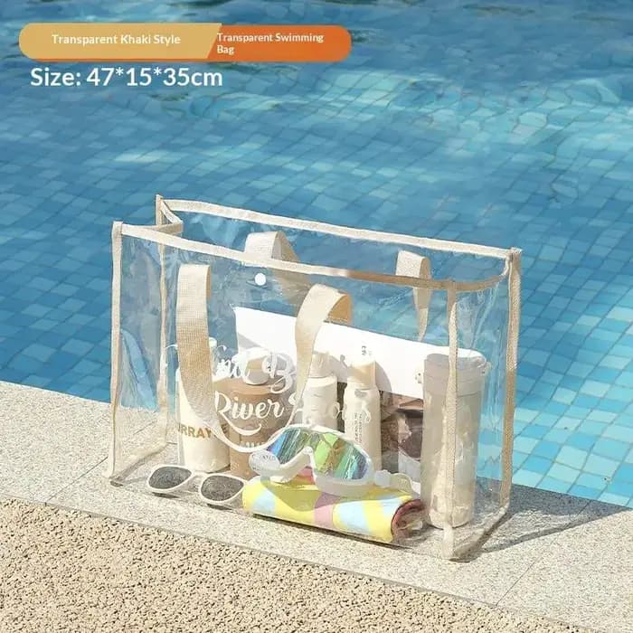 Pochette cosmétique et sac de plage - Léger, avec pochette pour téléphone, sac fourre-tout pliable e