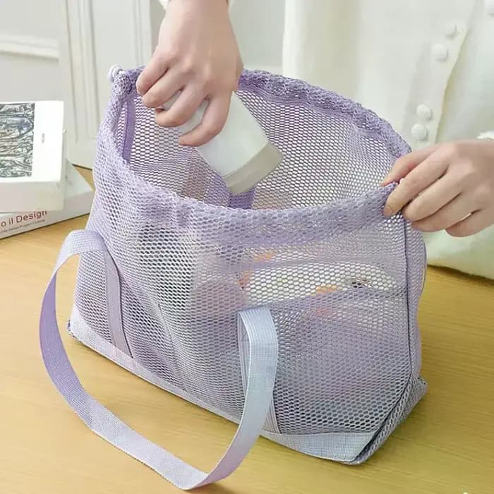 Sac fourre-tout en maille avec cordon de serrage