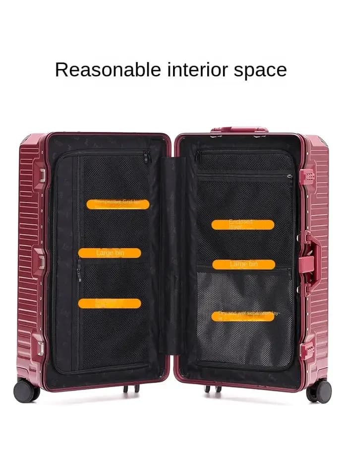 Valise de voyage à bagages de grande capacité 28/30, cadre en aluminium, boîtier de chariot, PC Durable, verrouillage par mot de passe TSA, boîte d'embarquement, sac de cabine