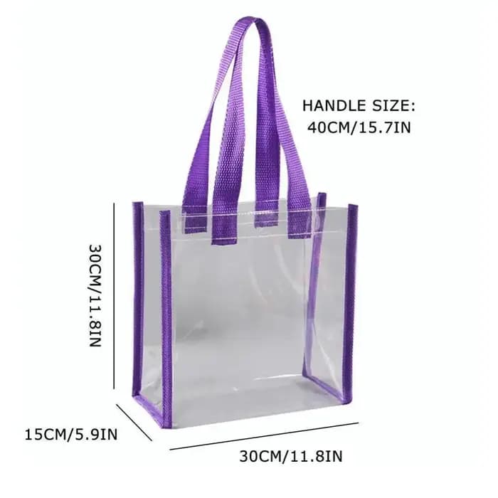 Sac fourre-tout transparent en PVC de grande capacité