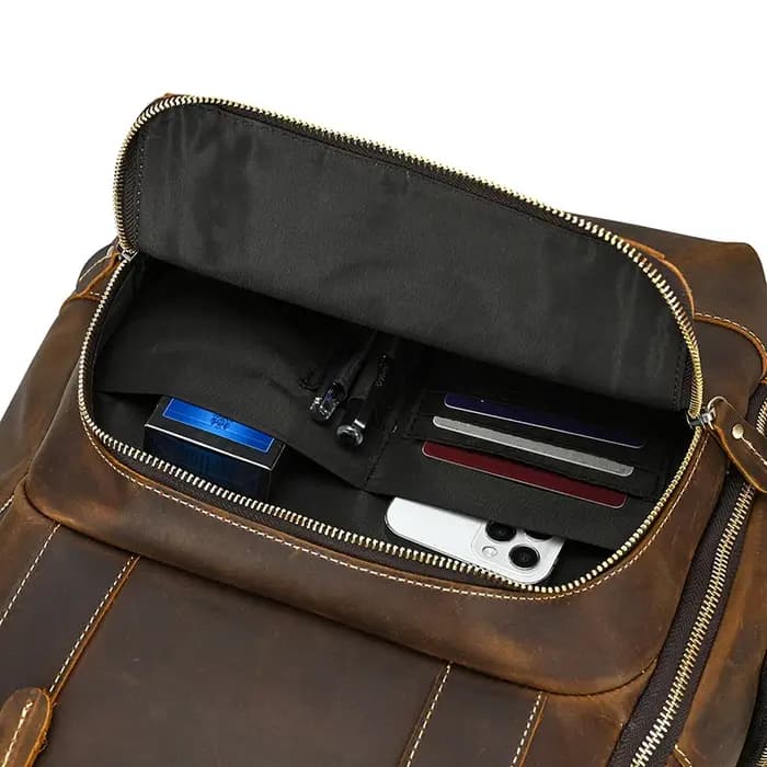 Luufan Vintage en cuir véritable homme voyage sac à dos Fit 15 "ordinateur portable sac à dos
