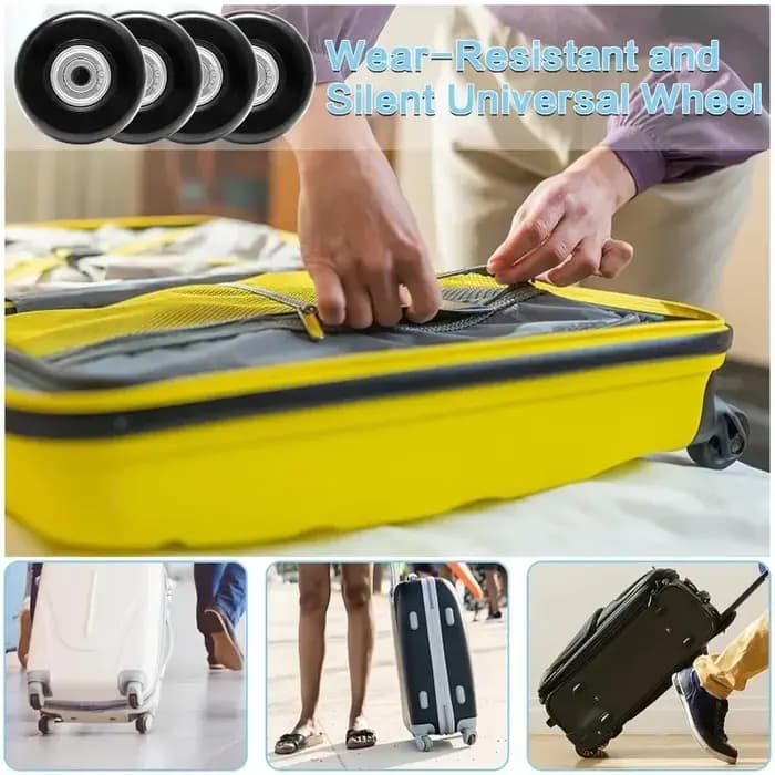 4 roues de remplacement pour valise 50x18mm