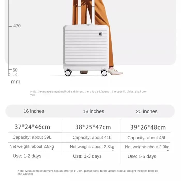 Valise de cabine à ouverture frontale de 18/20 pouces