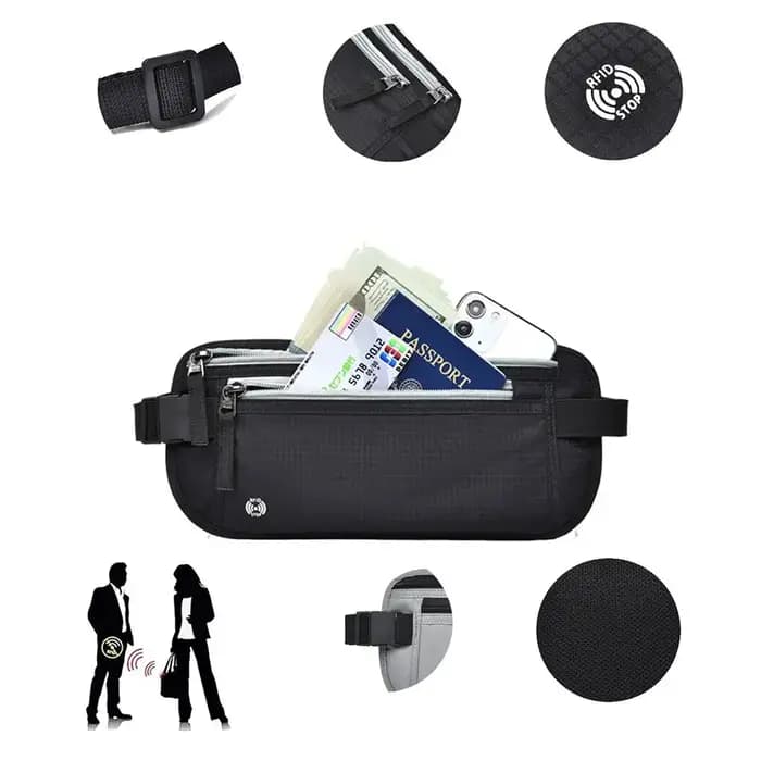 Sac de Passeport RFID Créatif, Poudres de Téléphone, Pack de Taille Multicolore, Portefeuille Antivol, Sac de Certificat, Jogging, Voyage