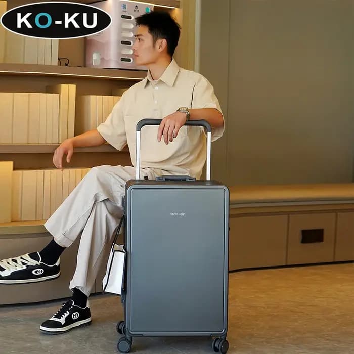 KU Ultra léger cadre en aluminium large chariot bagages femme grande capacité valise muet roue universelle mot de passe