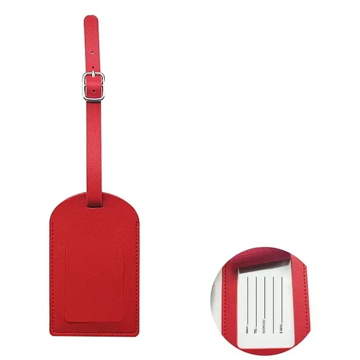 Étiquette de bagage professionnelle en cuir avec clip d'identification pour valise