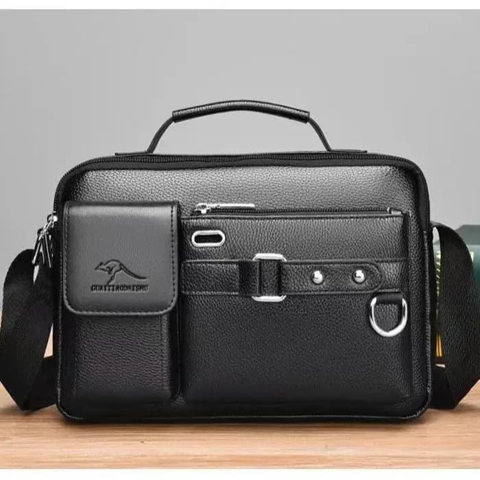 Sac bandoulière homme en cuir PU haut de gamme pour affaires et trajets quotidiens – Sacoche imperméable et résistante à l'usure