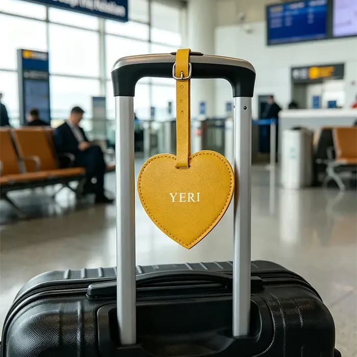 Étiquette de bagage personnalisée en cuir PU avec nom et lettres DIY