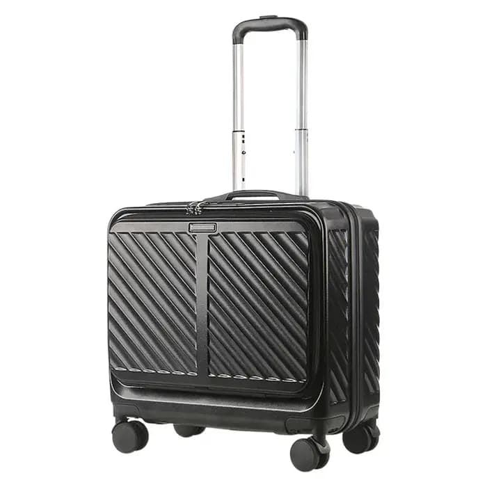 Bagage à main de 18 pouces à ouverture frontale, valise légère et compacte à coque rigide avec chari