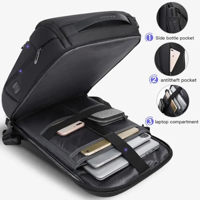 BANGE Anti-vol étanche sac à dos pour ordinateur portable 17 sac d'ordinateur voyage affaires randon