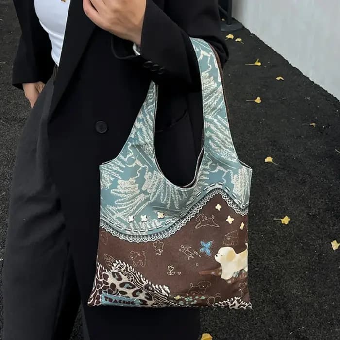 Sac fourre-tout rétro imprimé léopard