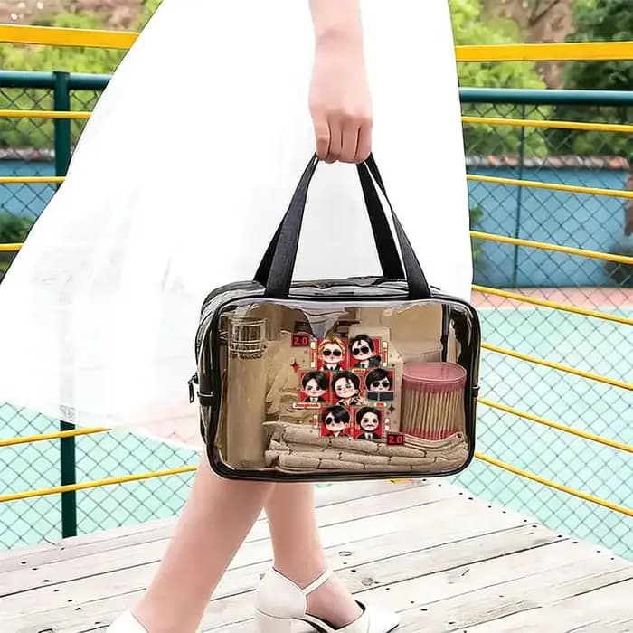 Sac de toilette portable en PVC transparent et imperméable Arirang 2.0 World Tour 2026 – Sac de rangement Kpop